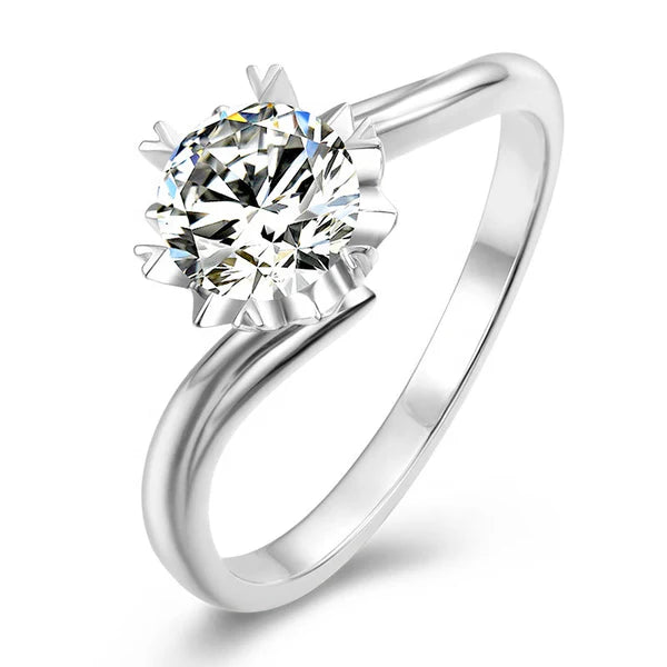 Inel reglabil din argint cu diamant Moissanite Mary