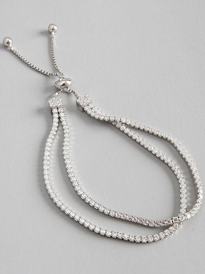 Brățară dublă tennis din argint Ember - Vagance Jewelry