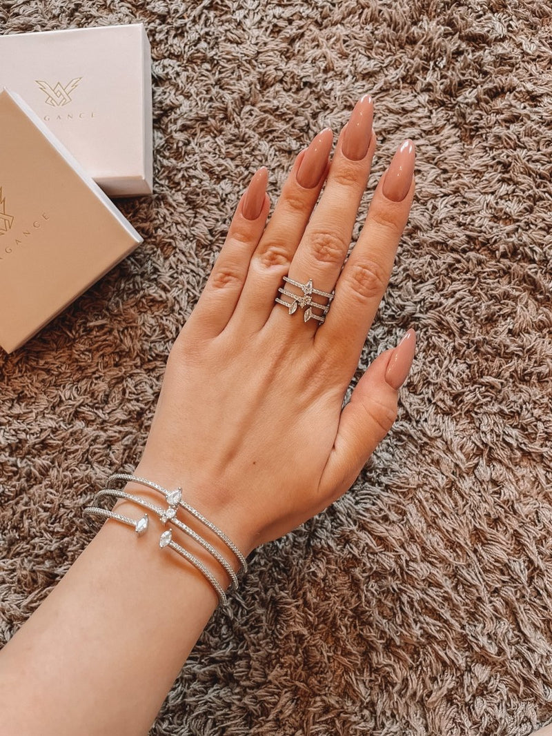Set brățară+inel reglabile Ava - Vagance Jewelry